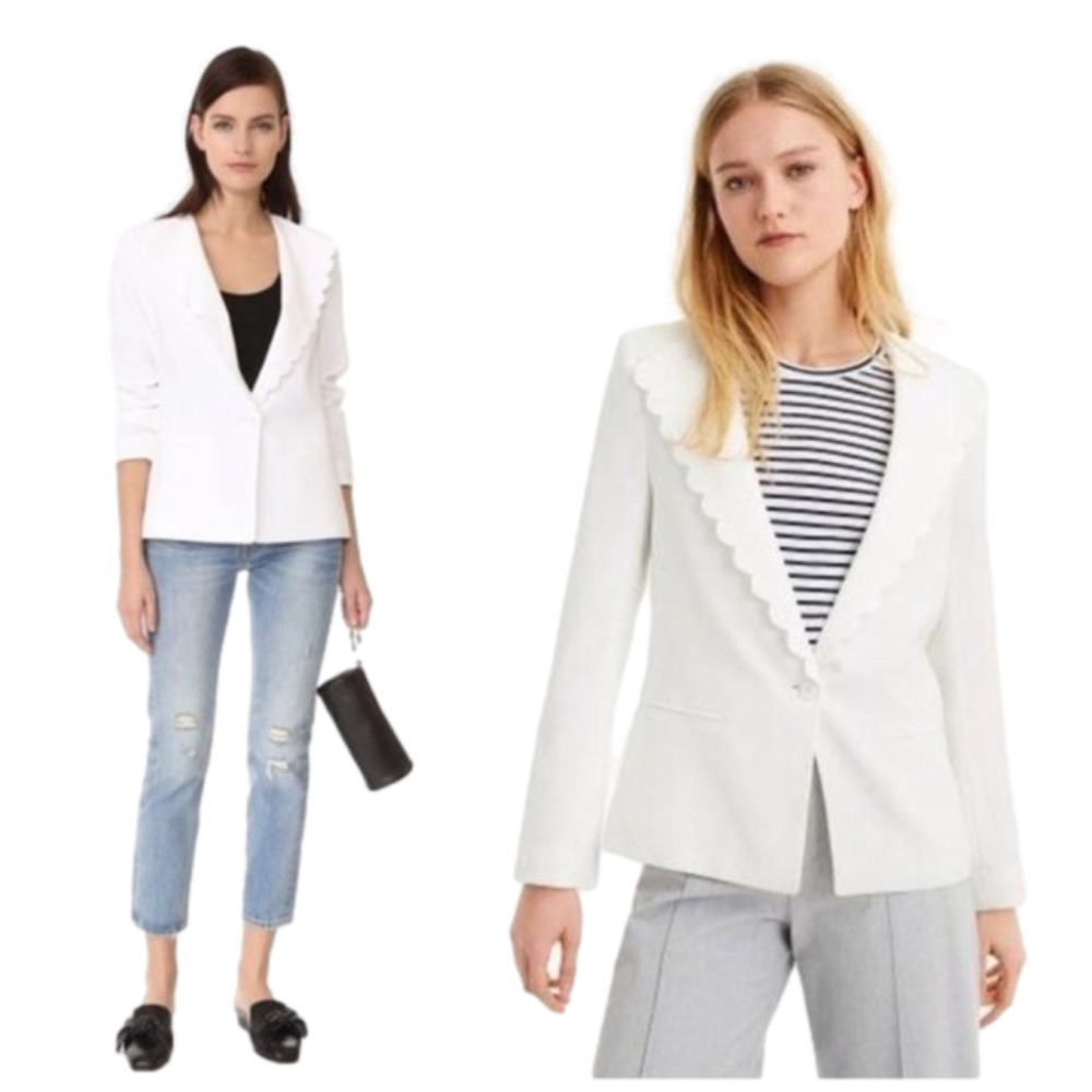🤍 Club Monaco Scallop Detailed Single Button Jacket